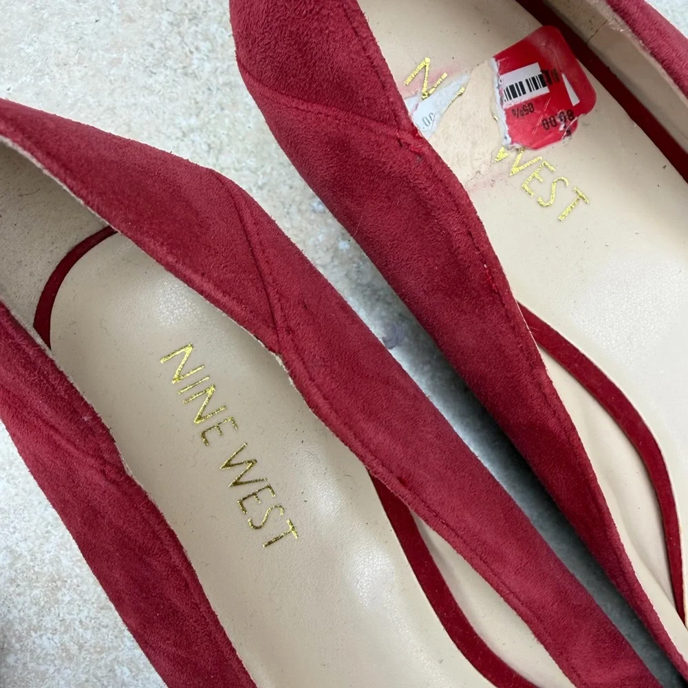Nine West Edwick Red Low Wedge Heels